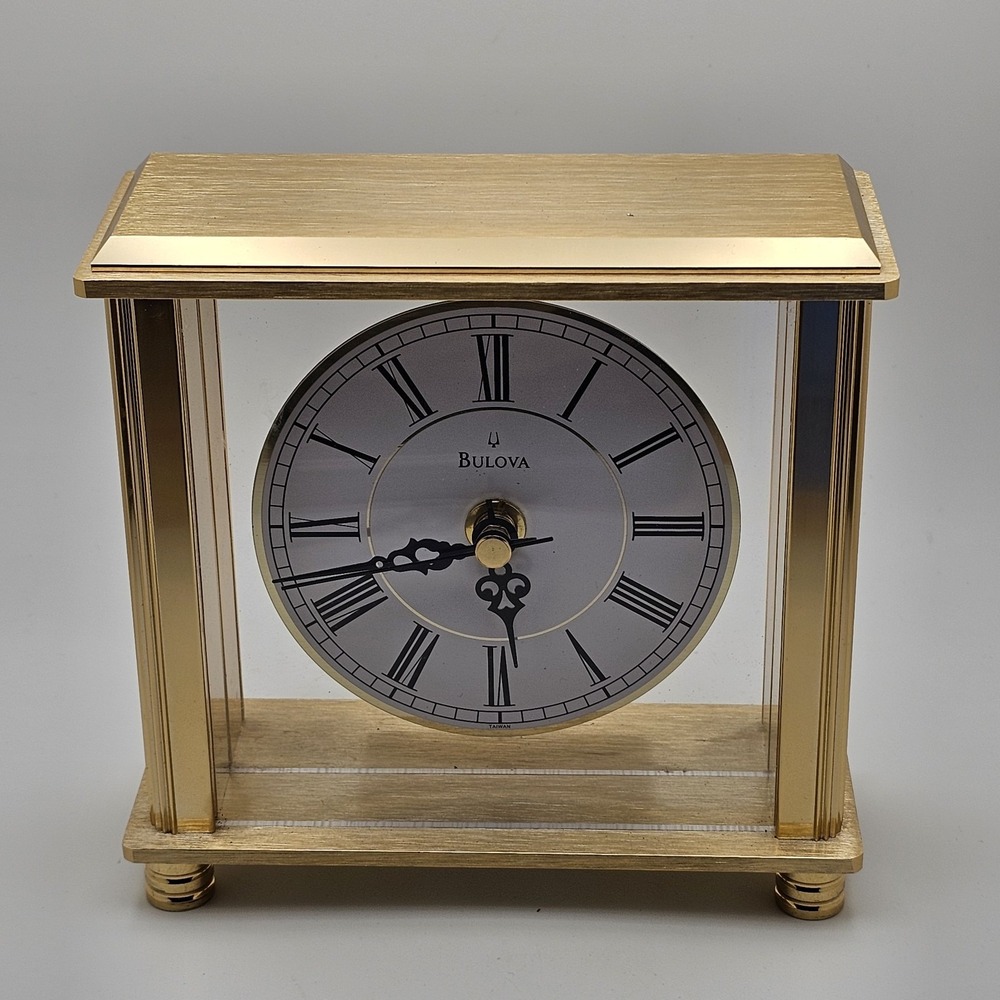 Bulova B1703 Cheryl Table Clock, Brass